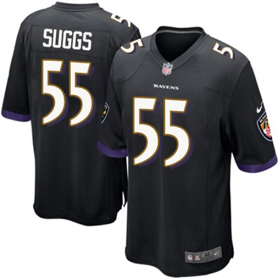 Men's Nike Baltimore Ravens #55 Terrell Suggs Game Black Alternate NFL Jersey - Ujersey