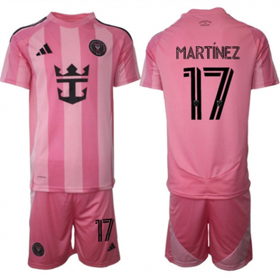 Men's Inter Miami CF #17 Josef Martínez 25-26 Pink Home Soccer Jersey Suit - Ujersey
