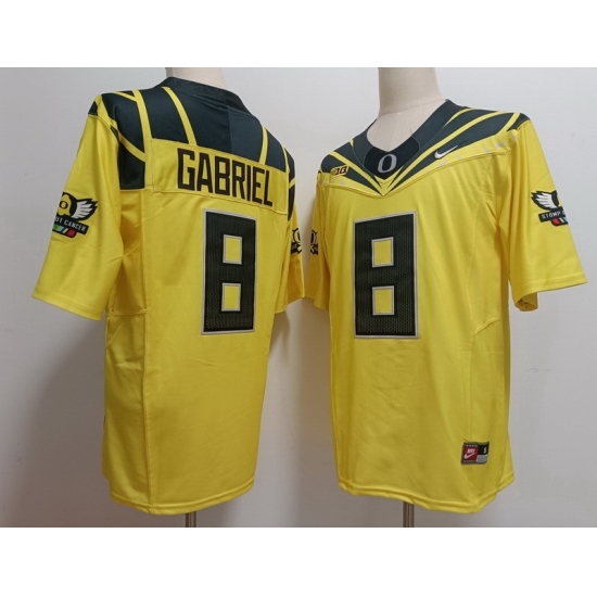 Men's Oregon Ducks #8 Dillon Gabriel Yellow Stitched NCAA Football Jersey - Ujersey