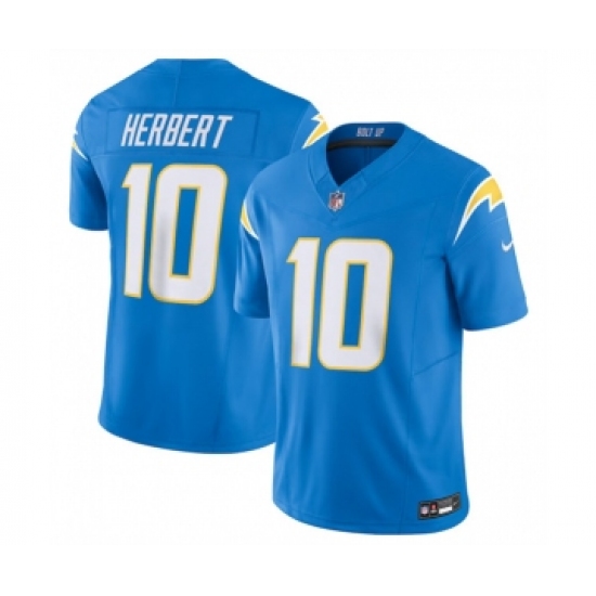 Men's Nike Los Angeles Chargers #10 Justin Herbert Blue 2023 F.U.S.E. Vapor Untouchable Limited Stitched Jersey - Ujersey
