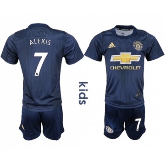 Manchester United #7 Alexis Third Kid Soccer Club Jersey