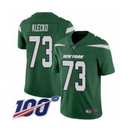Men's New York Jets #73 Joe Klecko Green Team Color Vapor Untouchable Limited Player 100th Season Football Jersey - Ujersey
