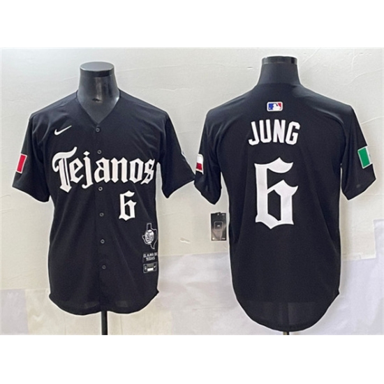 Men's Texas Rangers #6 Josh Jung Black Mexico 2025 Vapor Premier Limited Stitched Baseball Jersey - Ujersey