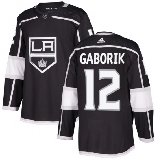Men's Adidas Los Angeles Kings #12 Marian Gaborik Authentic Black Home NHL Jersey - Ujersey
