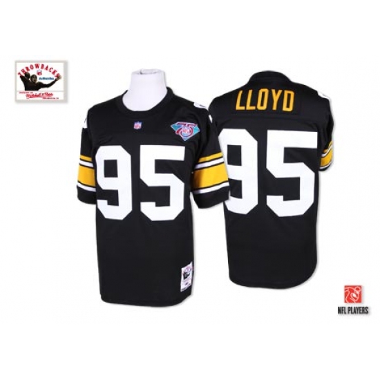 Mitchell And Ness Pittsburgh Steelers #95 Greg Lloyd Black Authentic Throwback NFL Jersey - Ujersey