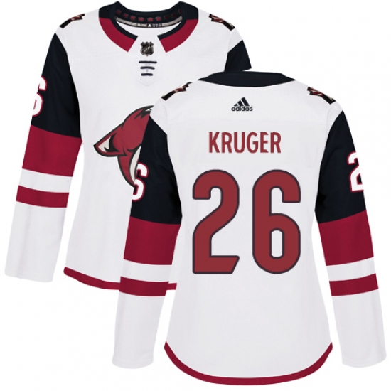 Women's Adidas Arizona Coyotes #26 Marcus Kruger Authentic White Away NHL Jersey - Ujersey