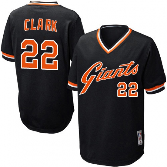 Men's Mitchell and Ness San Francisco Giants #22 Will Clark Authentic Black Throwback MLB Jersey - Ujersey
