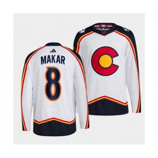 Men's Colorado Avalanche #8 Cale Makar White 2022-23 Reverse Retro Stitched Jersey - Ujersey