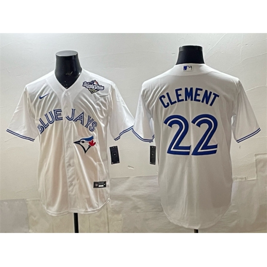 Men's Toronto Blue Jays #22 Ernie Clement White 2025 World Series Home Cool Base Stitched Jersey - Ujersey