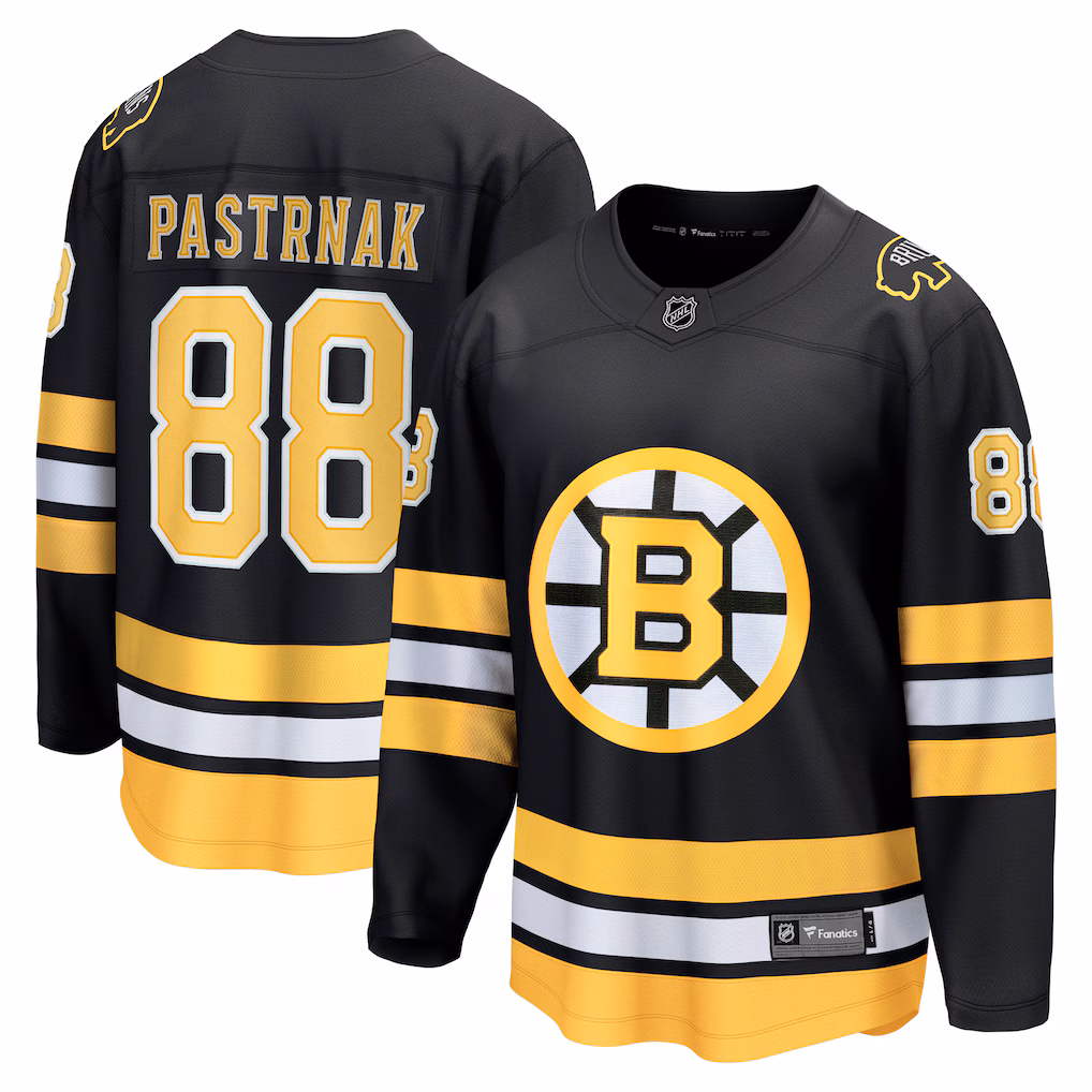 Men's Boston Bruins David Pastrnak Fanatics Black Home Breakaway Player Jersey