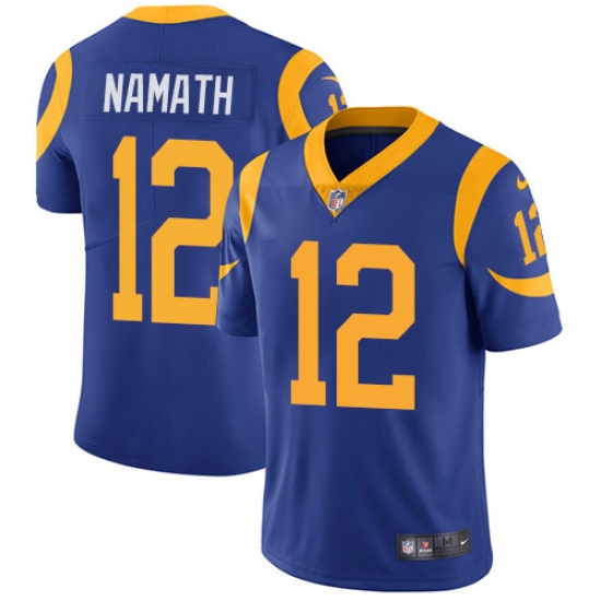 Men's Nike Los Angeles Rams #12 Joe Namath Royal Blue Alternate Vapor Untouchable Limited Player NFL Jersey - Ujersey