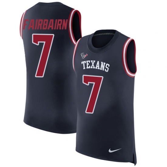 Men's Nike Houston Texans #7 Ka'imi Fairbairn Navy Blue Rush Player Name & Number Tank Top NFL Jersey - Ujersey