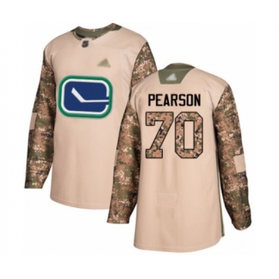 Men's Vancouver Canucks #70 Tanner Pearson Authentic Camo Veterans Day Practice Hockey Jersey - Ujersey