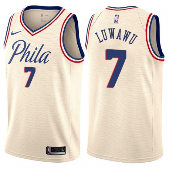 Youth Nike Philadelphia 76ers #7 Timothe Luwawu Swingman Cream NBA Jersey - City Edition - ujerseystore