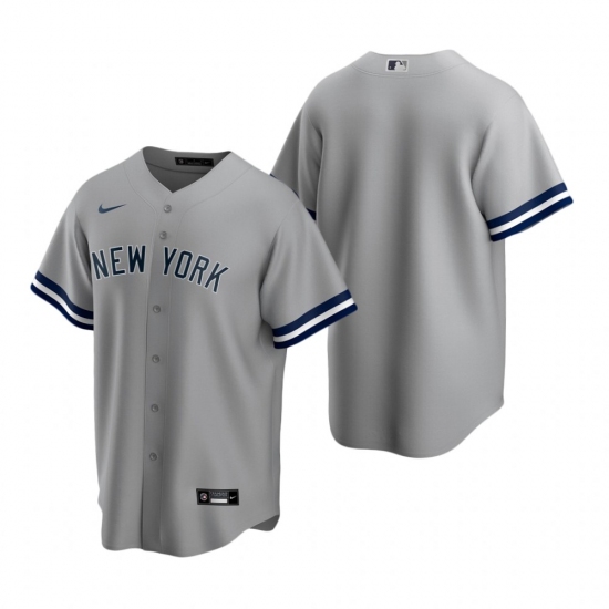 Men's Nike New York Yankees Blank Gray Road Stitched Baseball Jersey - Ujersey