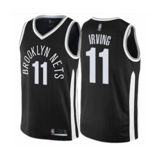 Men's Brooklyn Nets #11 Kyrie Irving Authentic Black Basketball Jersey - City Edition - Ujersey