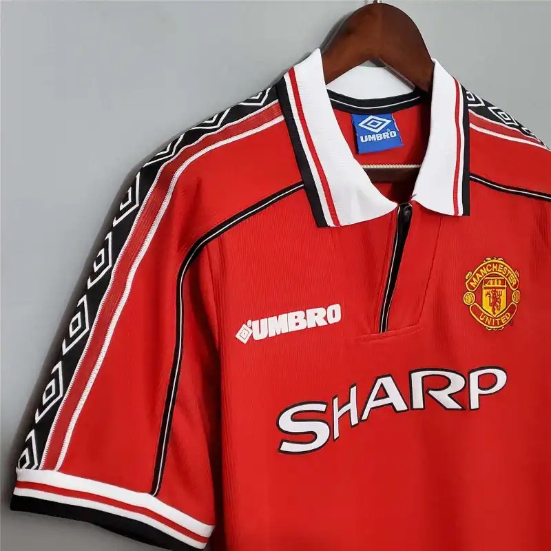 Beckham #7 Manchester United Retro Home Football Jersey Shirt 1998/99 - U-jersey