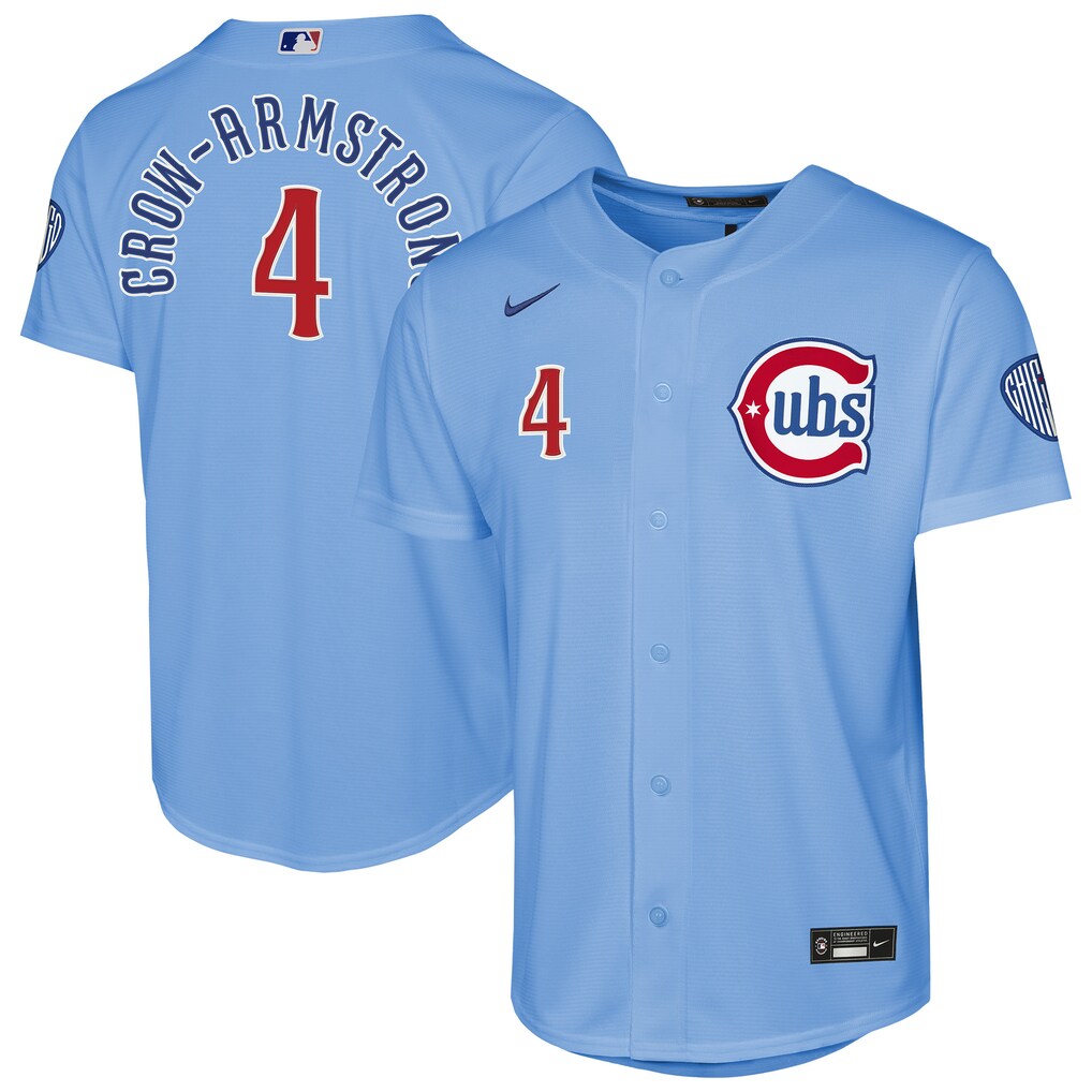 Youth Chicago Cubs Pete Crow-Armstrong Nike Light Blue Alternate 2 Stadium Jersey - Ujersey