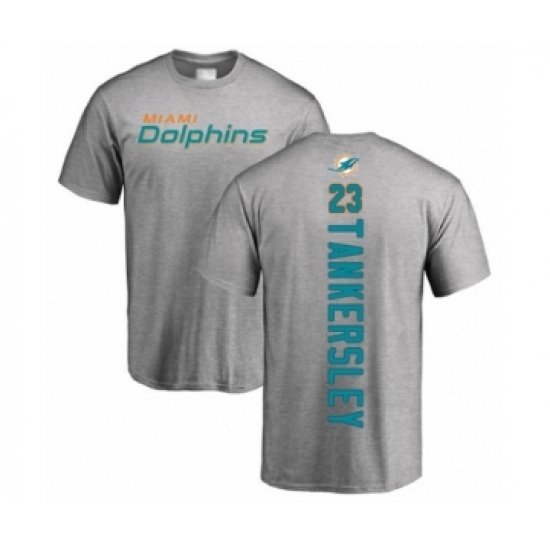 Football Miami Dolphins #23 Cordrea Tankersley Ash Backer T-Shirt - Ujersey