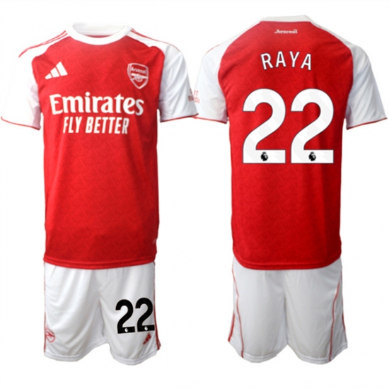 Men's Arsenal F.C #22 David Raya 2026 Red Home Soccer Jersey Suit