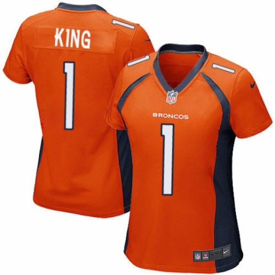 Women's Nike Denver Broncos #1 Marquette King Game Orange Team Color NFL Jersey - Ujersey