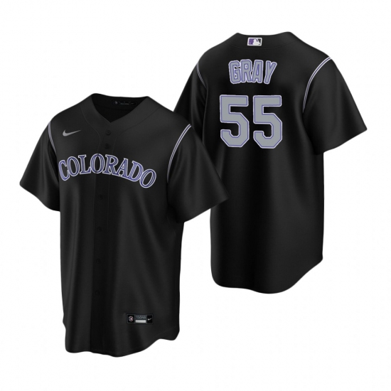 Men's Nike Colorado Rockies #55 Jon Gray Black Alternate Stitched Baseball Jersey - Ujersey