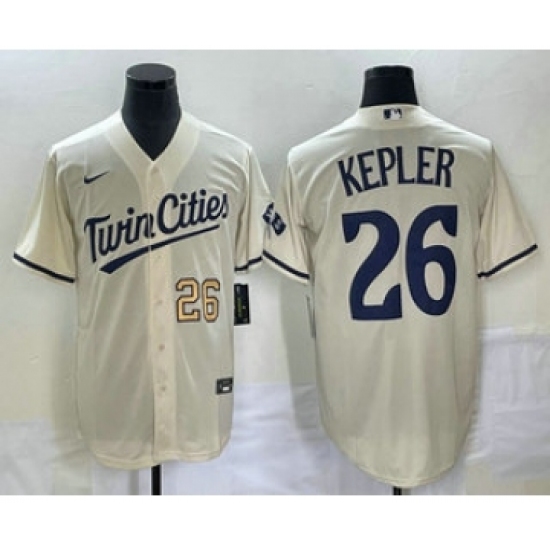 Men's Minnesota Twins #26 Max Kepler Number Cream 2022 City Connect Cool Base Stitched Jersey - Ujersey