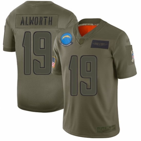 Youth Los Angeles Chargers #19 Lance Alworth Limited Camo 2019 Salute to Service Football Jersey - Ujersey