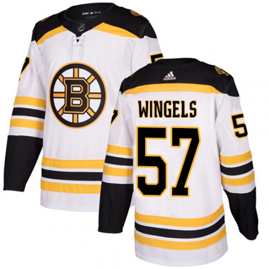 Men's Adidas Boston Bruins #57 Tommy Wingels Authentic White Away NHL Jersey - Ujersey