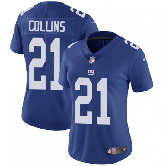 Women's Nike New York Giants #21 Landon Collins Elite Royal Blue Team Color NFL Jersey - Ujersey
