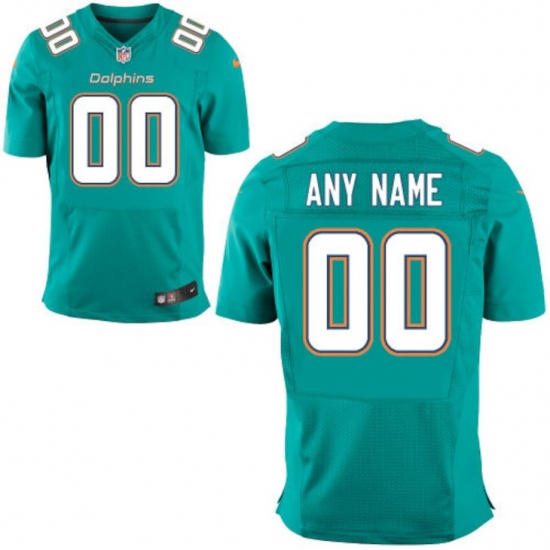 Men's Miami Dolphins Nike Aqua Custom Elite Jersey - Ujersey