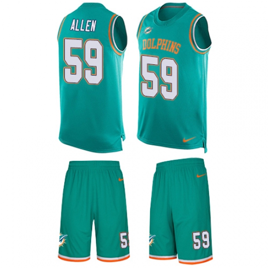 Men's Nike Miami Dolphins #59 Chase Allen Limited Aqua Green Tank Top Suit NFL Jersey - Ujersey
