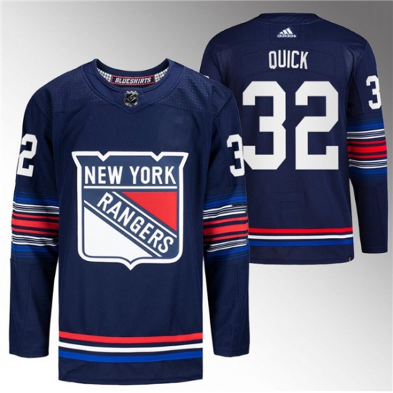 Men's New York Rangers #32 Jonathan Quick Navy Stitched Jersey - Ujersey