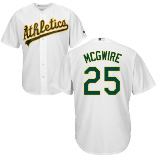 Youth Majestic Oakland Athletics #25 Mark McGwire Replica White Home Cool Base MLB Jersey - Ujersey