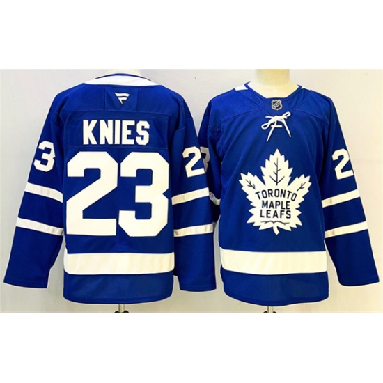Men's Toronto Maple Leafs #23 Matthew Knies Blue 2024-25 Stitched Hockey Jersey - Ujersey