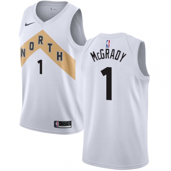 Men's Nike Toronto Raptors #1 Tracy Mcgrady Swingman White NBA Jersey - City Edition - Ujersey