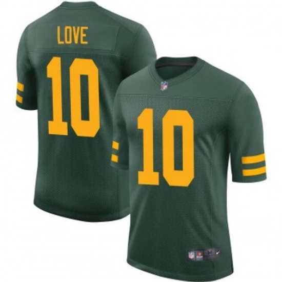Youth Green Bay Packers #10 Jordan Love Rush Vapor Limited Throwback Stitched Football Jersey - Ujersey