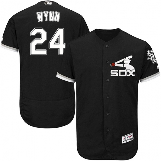 Men's Majestic Chicago White Sox #24 Early Wynn Authentic Black Alternate Home Cool Base MLB Jersey - Ujersey