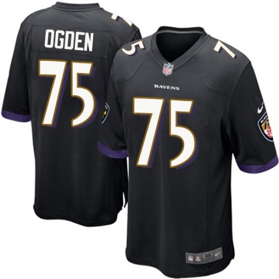 Men's Nike Baltimore Ravens #75 Jonathan Ogden Game Black Alternate NFL Jersey - Ujersey