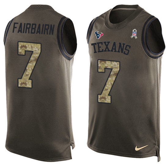 Men's Nike Houston Texans #7 Ka'imi Fairbairn Limited Green Salute to Service Tank Top NFL Jersey - Ujersey