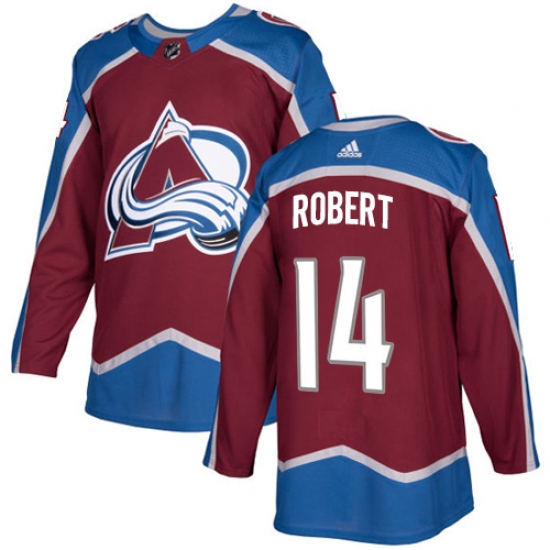 Men's Adidas Colorado Avalanche #14 Rene Robert Authentic Burgundy Red Home NHL Jersey - Ujersey