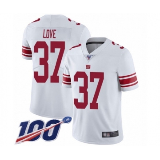 Men's New York Giants #37 Julian Love White Vapor Untouchable Limited Player 100th Season Football Jersey - Ujersey