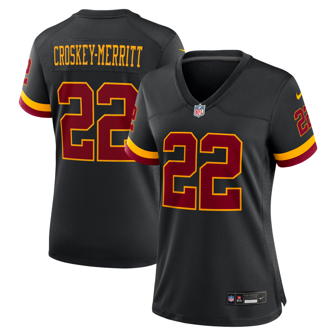 Women's Washington Commanders Jacory Croskey-Merritt Nike Black Hail Raiser Alternate Game Jersey - Ujersey