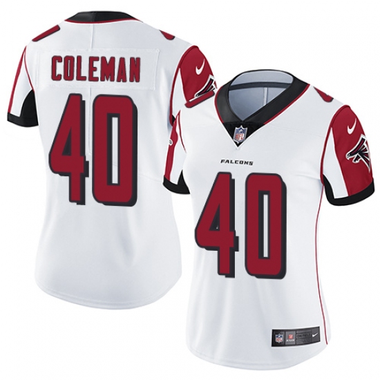 Women's Nike Atlanta Falcons #40 Derrick Coleman White Vapor Untouchable Limited Player NFL Jersey - Ujersey
