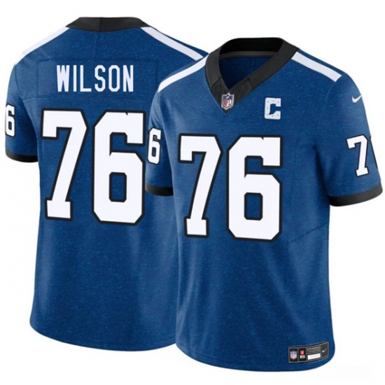 Men's Indianapolis Colts #76 Jack Wilson Blue 2025 F.U.S.E. Throwback Vapor Limited Football Stitched Jersey - Ujersey