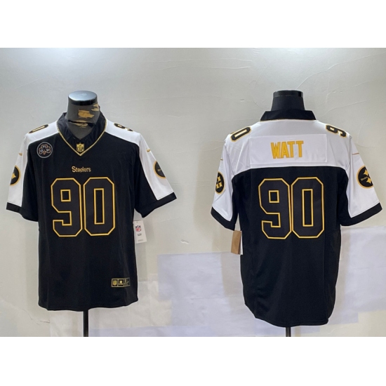 Men's Nike Pittsburgh Steelers #90 T. J. Watt Black Team Color Stitched NFL Vapor Untouchable Limited Jersey - Ujersey