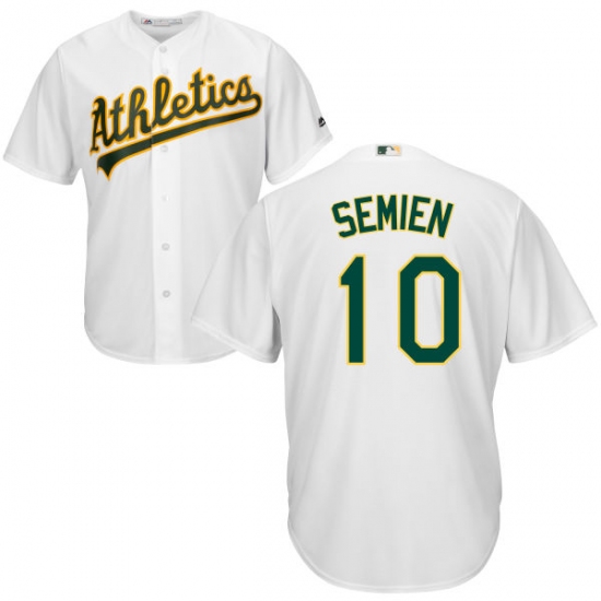 Youth Majestic Oakland Athletics #10 Marcus Semien Authentic White Home Cool Base MLB Jersey - Ujersey