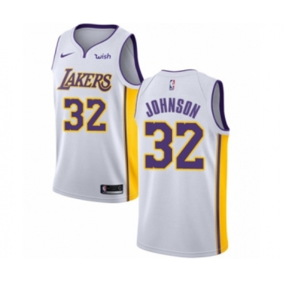 Women's Los Angeles Lakers #32 Magic Johnson Authentic White Basketball Jersey - Association Edition - Ujersey