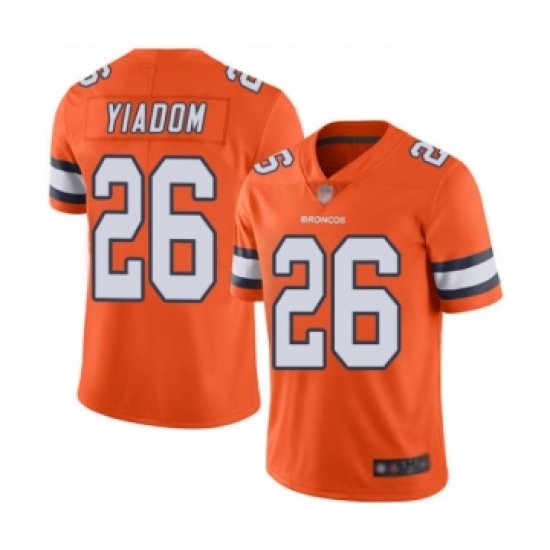 Youth Denver Broncos #26 Isaac Yiadom Limited Orange Rush Vapor Untouchable Football Jersey - Ujersey