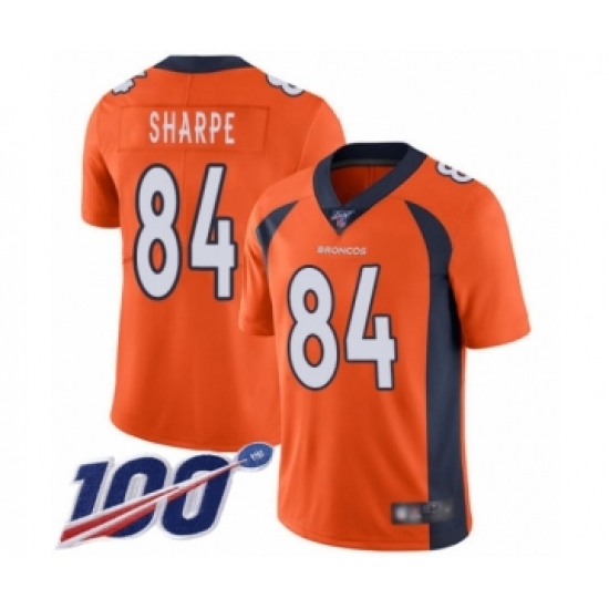 Men's Denver Broncos #84 Shannon Sharpe Orange Team Color Vapor Untouchable Limited Player 100th Season Football Jersey - Ujersey